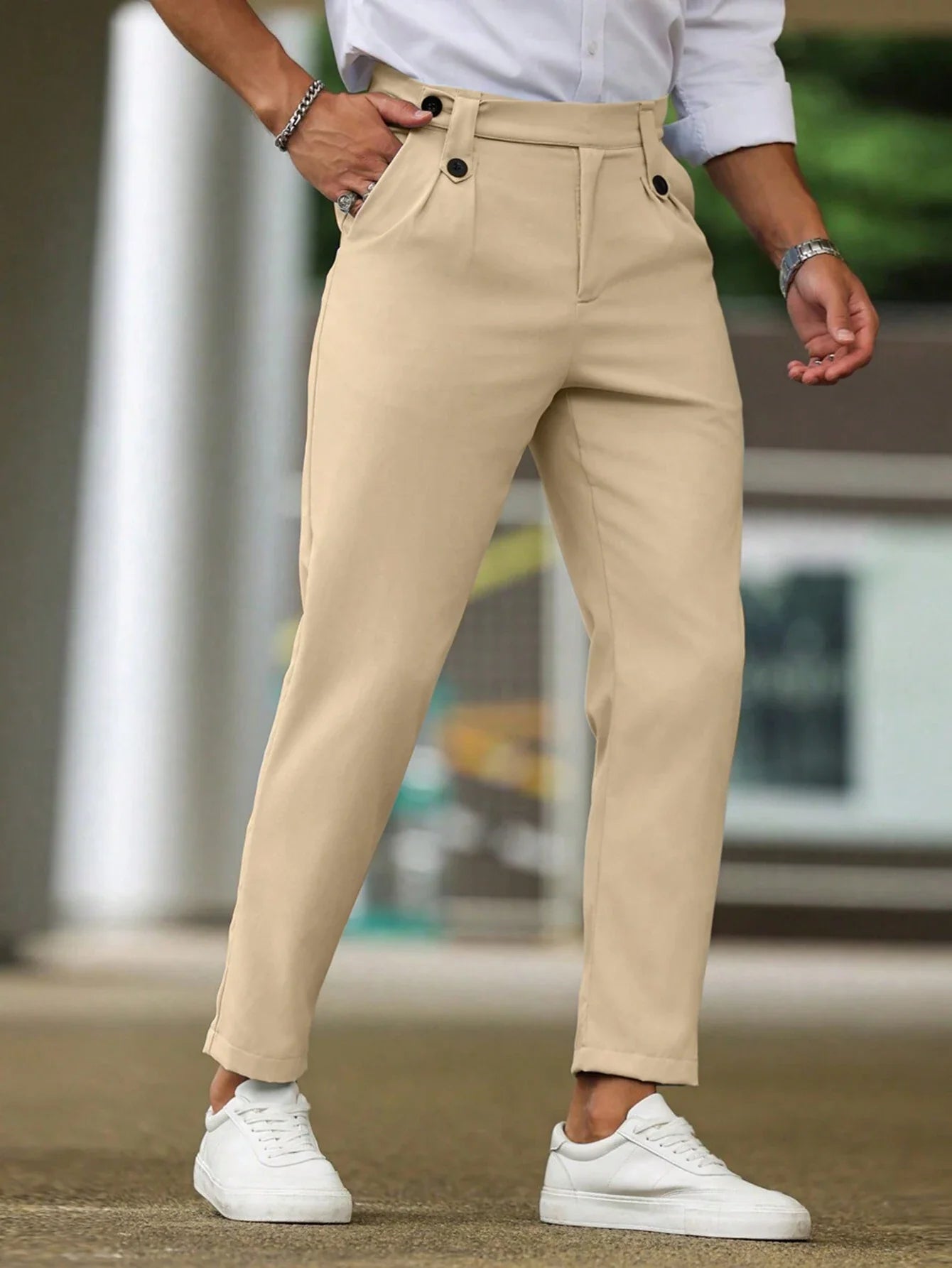 Alfie | Casual herenbroek in effen kleur