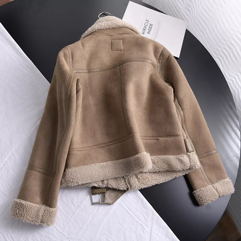 Zina | Elegante winterjas van suede