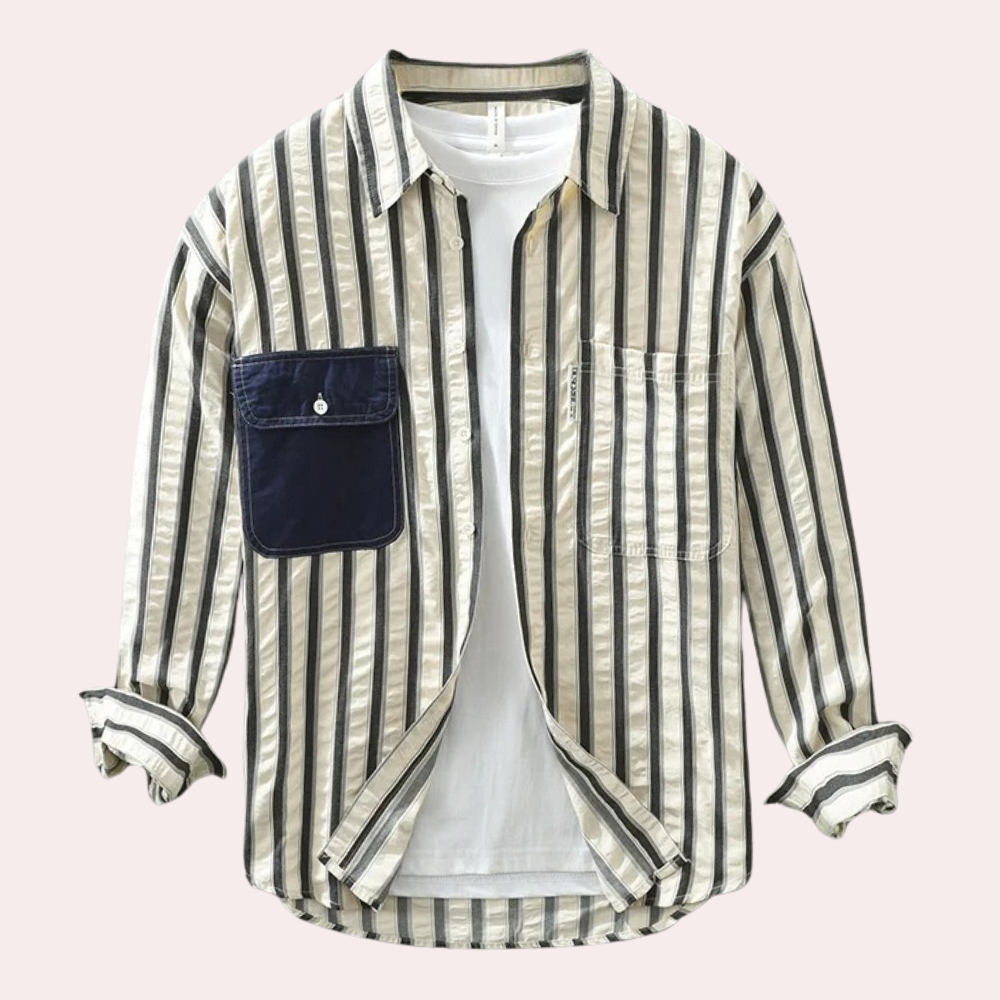 Branko - Modern en Casual Gestreept Overhemd