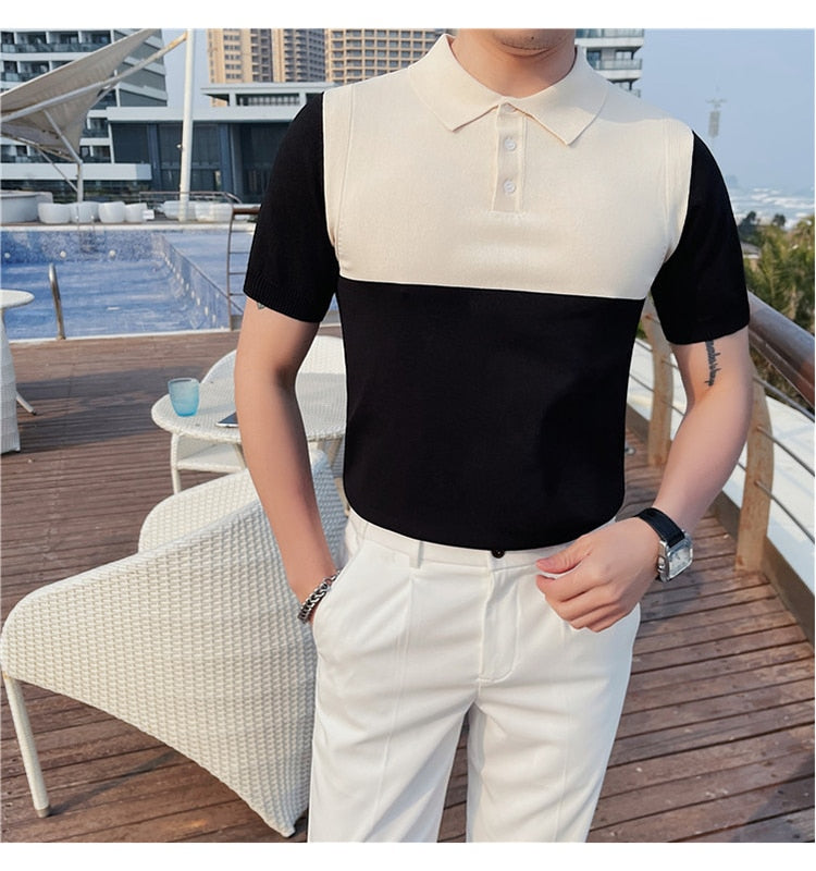 NIMA Elegant Geruit Polo Overhemd