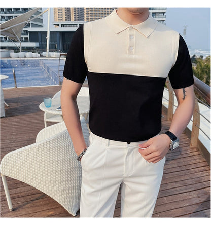 NIMA Elegant Geruit Polo Overhemd