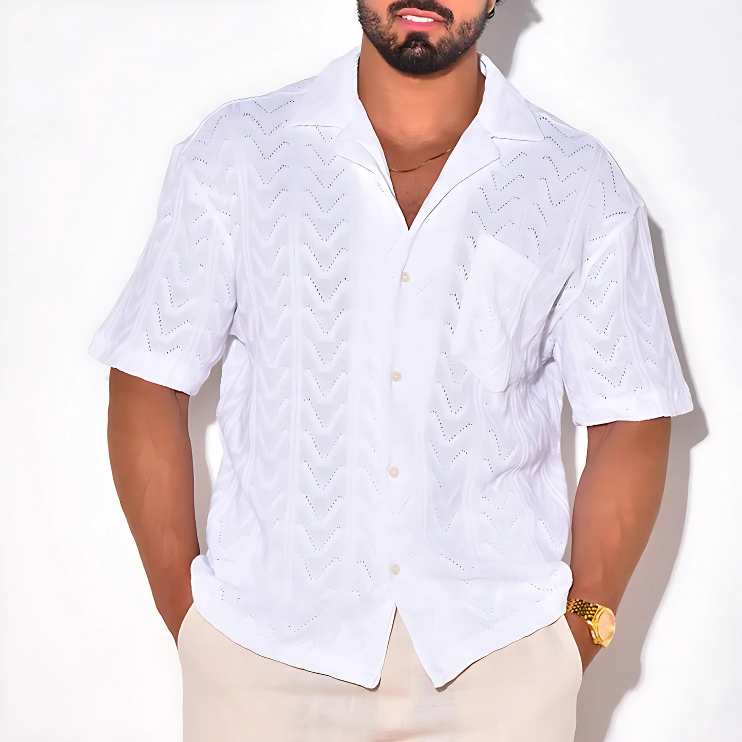 Elias - Zomer Knitted Blouse voor Heren