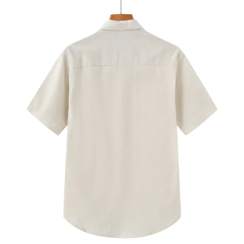 River Blouse - Linnen Polo Met Korte Mouwen
