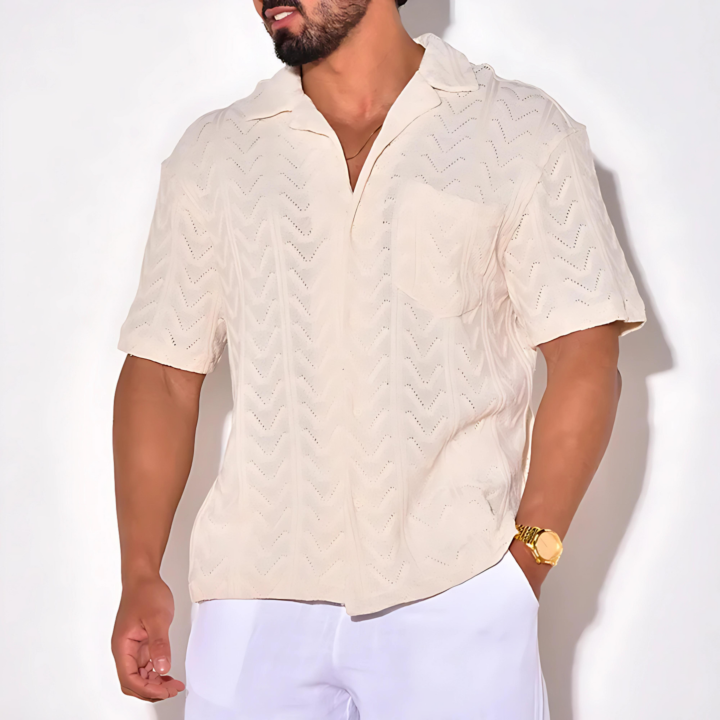 Elias - Zomer Knitted Blouse voor Heren