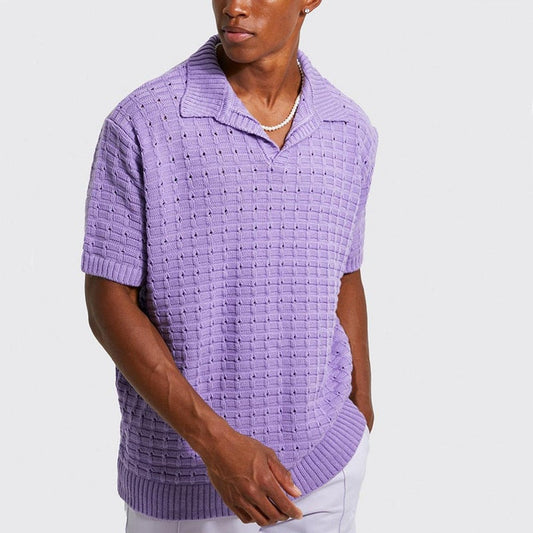 NIMA Gebreide Polo in Versastijl