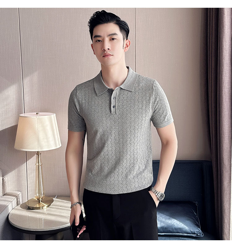 NIMA Modieuze Gebreide Poloshirt Met Revers