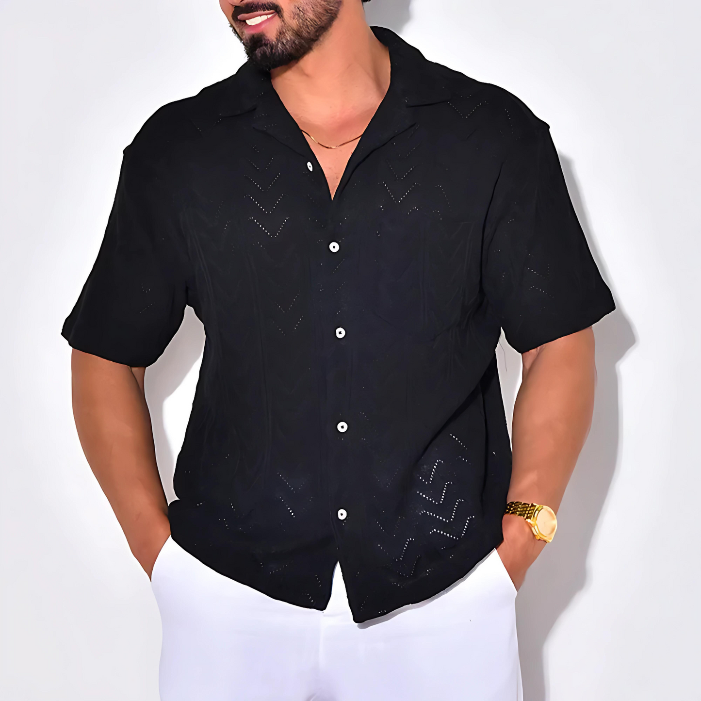 Elias - Zomer Knitted Blouse voor Heren