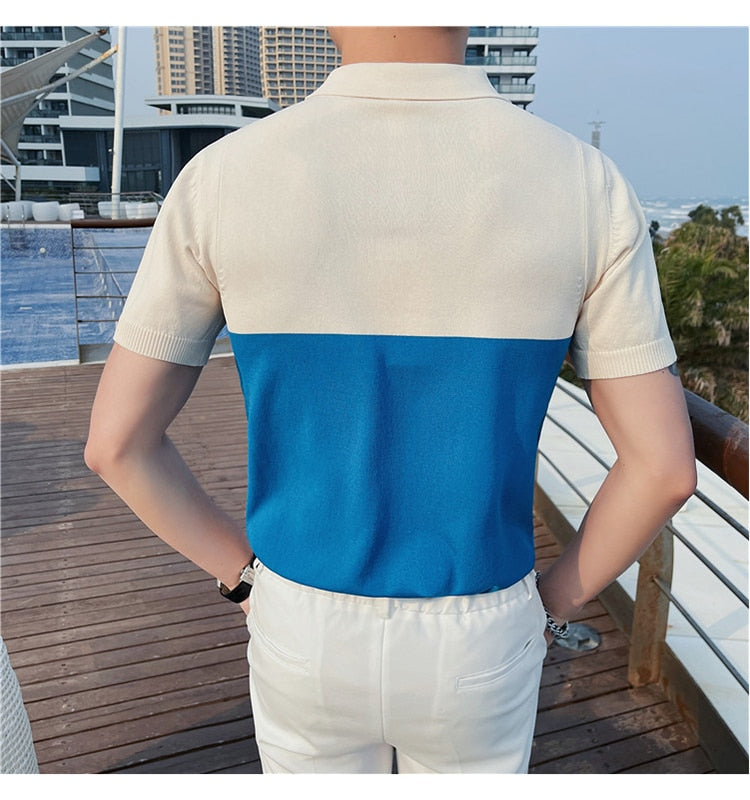 NIMA Elegant Geruit Polo Overhemd