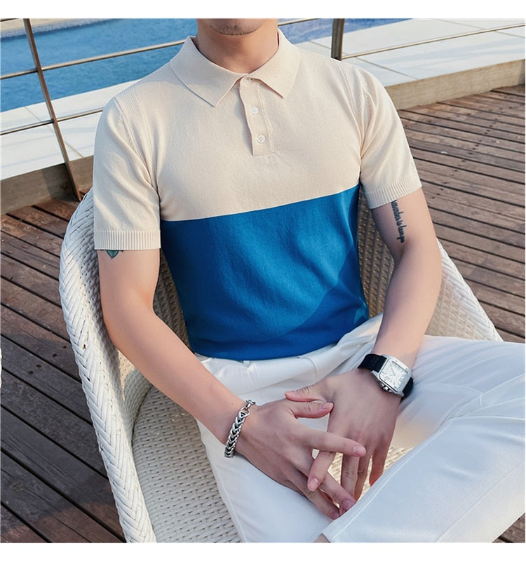 NIMA Elegant Geruit Polo Overhemd