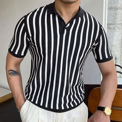 NIMA Polo Met Chique Streepjes En Korte Mouwen