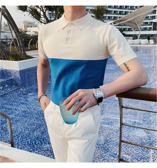 NIMA Elegant Geruit Polo Overhemd