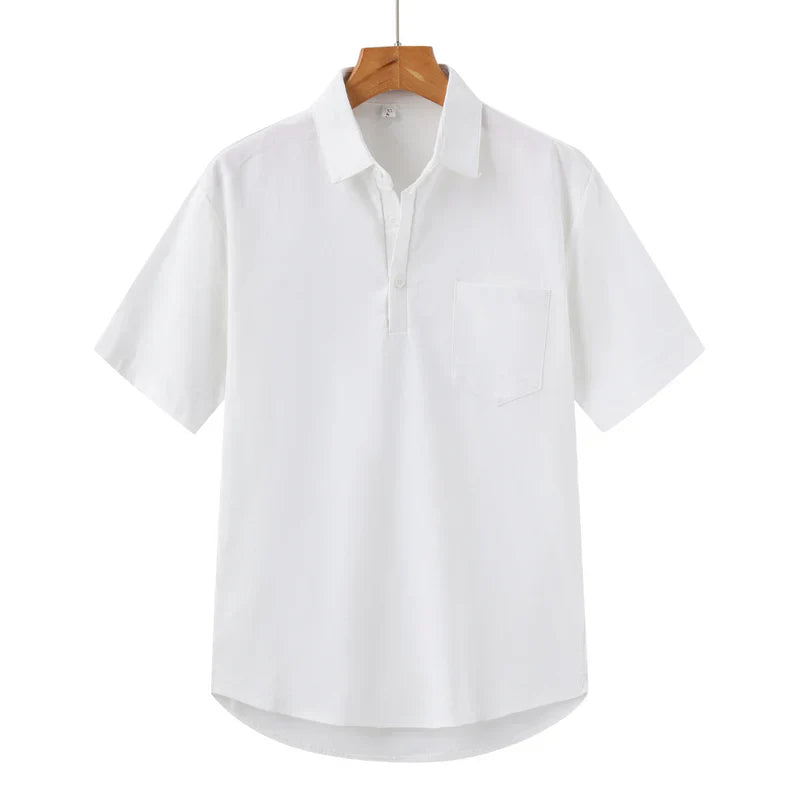 River Blouse - Linnen Polo Met Korte Mouwen