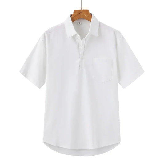 River Blouse - Linnen Polo Met Korte Mouwen