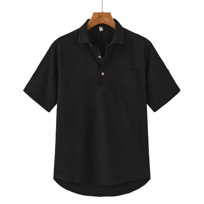 River Blouse - Linnen Polo Met Korte Mouwen
