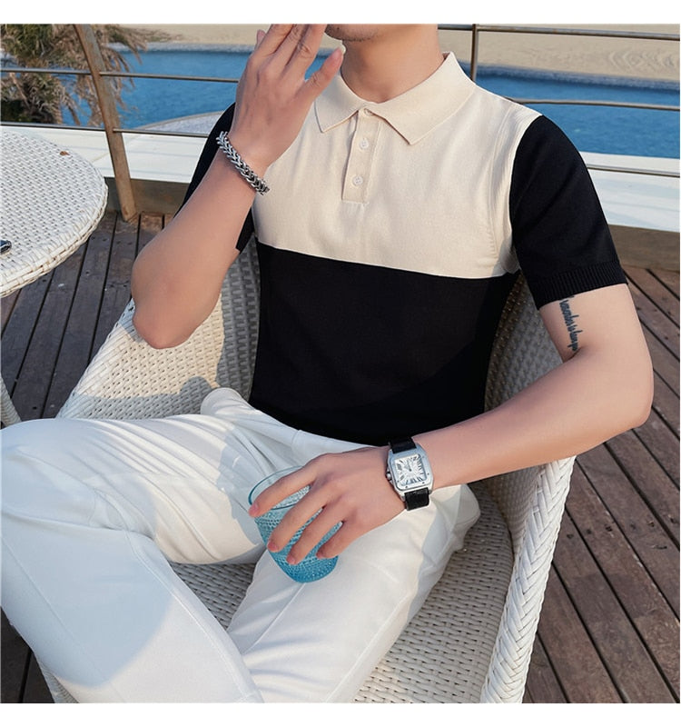 NIMA Elegant Geruit Polo Overhemd