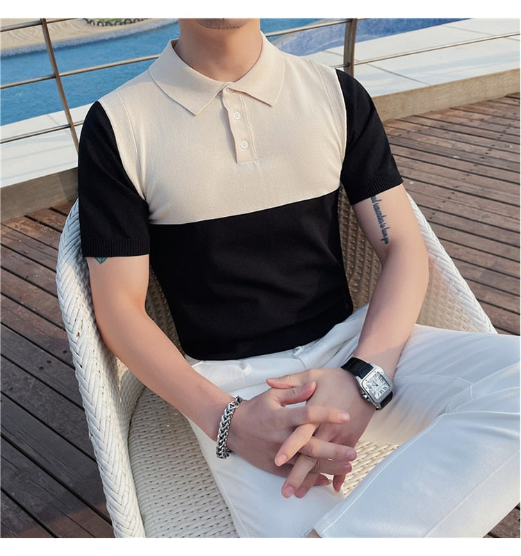 NIMA Elegant Geruit Polo Overhemd