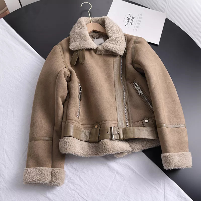 Zina | Elegante winterjas van suede