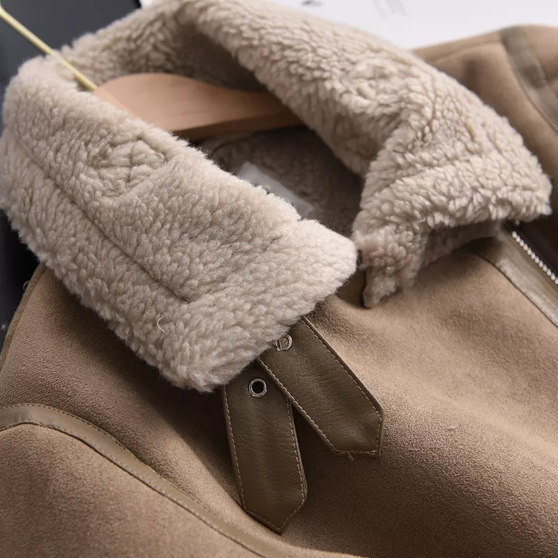 Zina | Elegante winterjas van suede