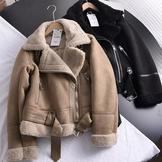 Zina | Elegante winterjas van suede