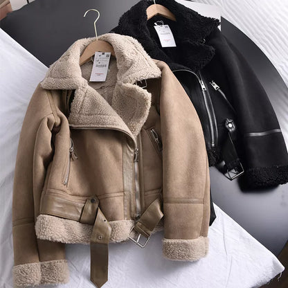Zina | Elegante winterjas van suede