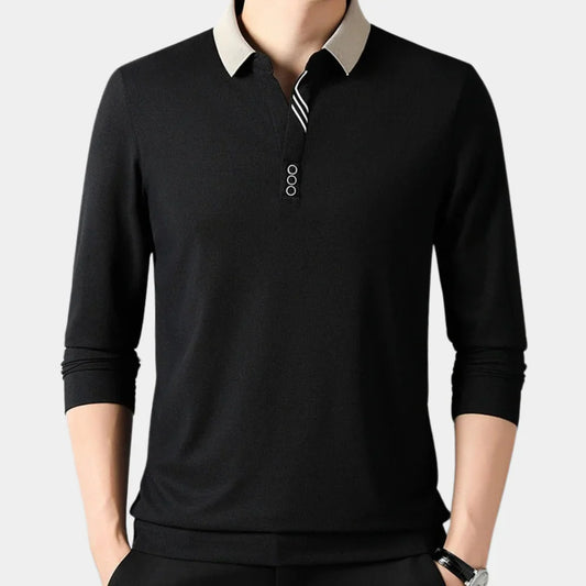Mateo - Casual Polo met Lange Mouwen voor Heren