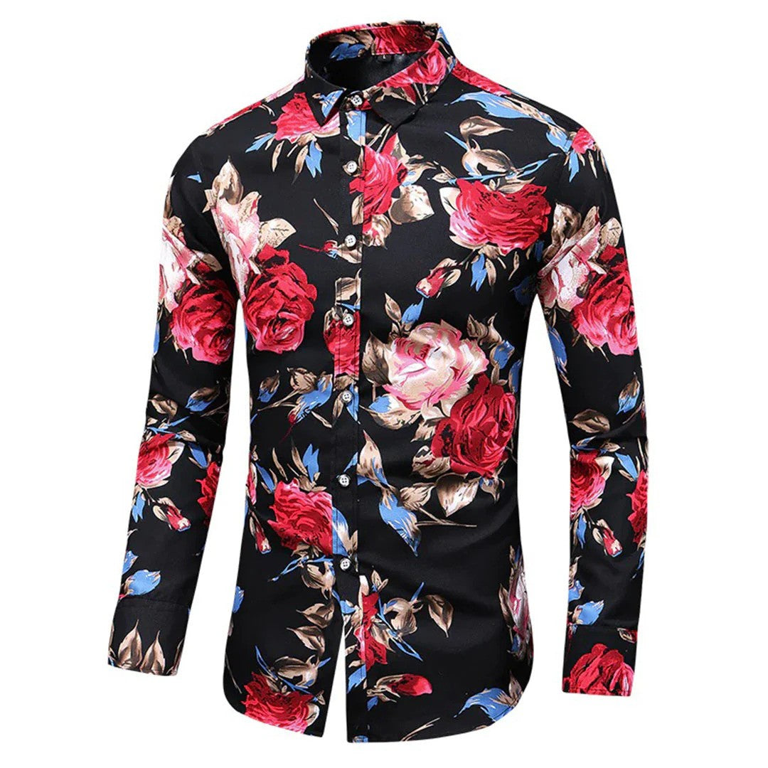 Floris - Heren Overhemd met Bloemenprint