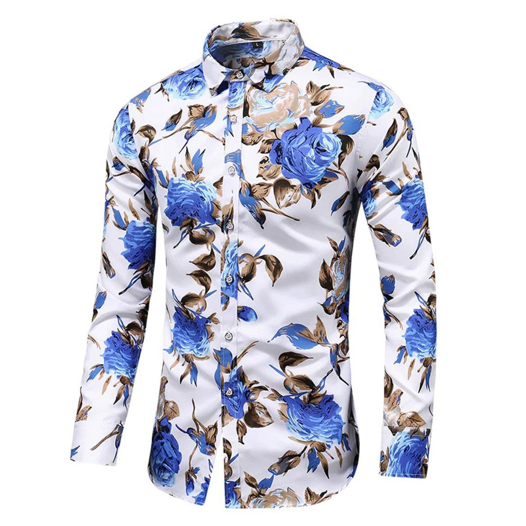Floris - Heren Overhemd met Bloemenprint