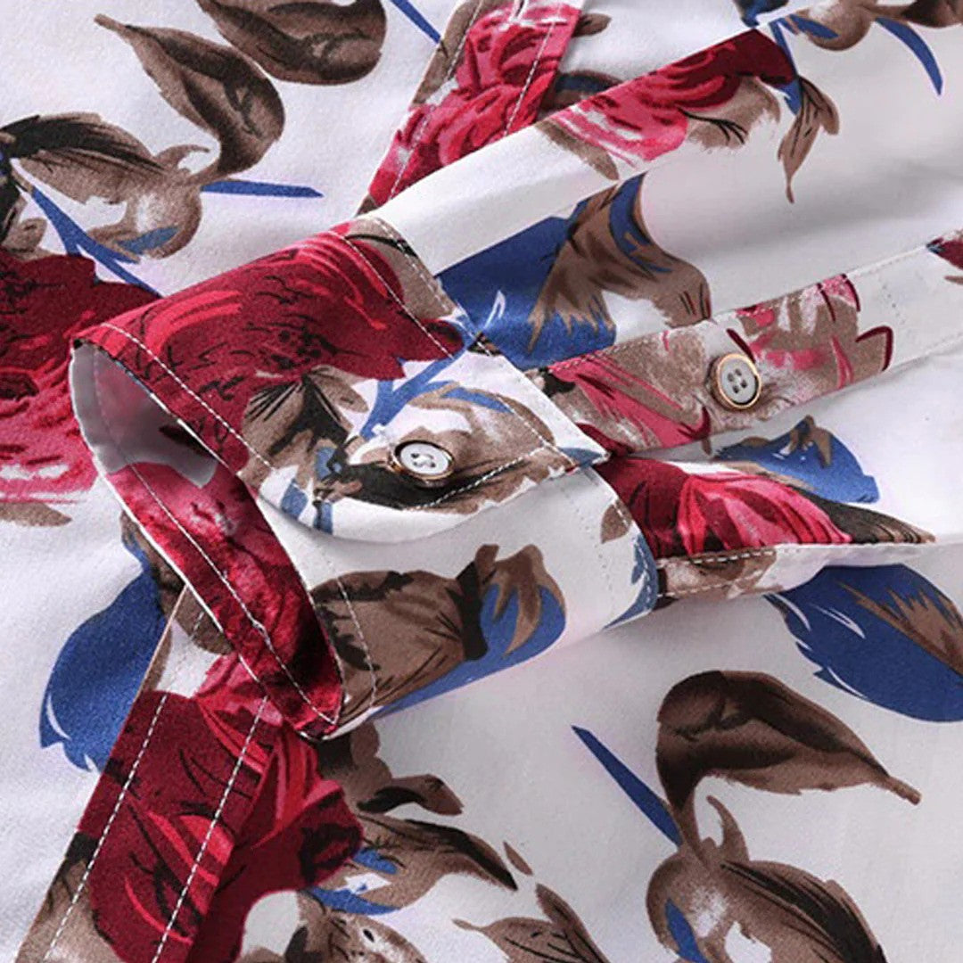 Floris - Heren Overhemd met Bloemenprint