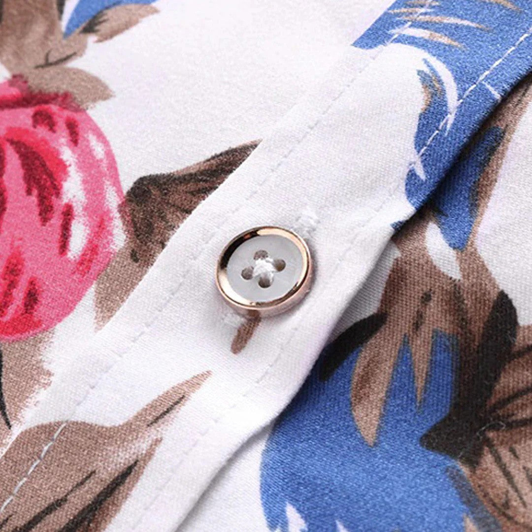 Floris - Heren Overhemd met Bloemenprint