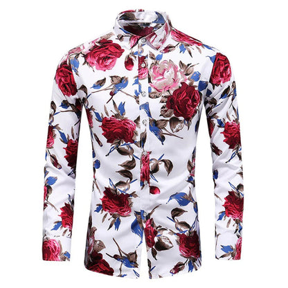Floris - Heren Overhemd met Bloemenprint