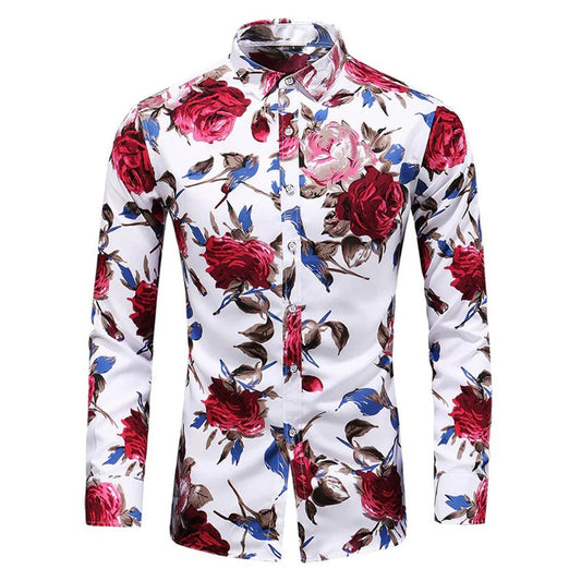 Floris - Heren Overhemd met Bloemenprint
