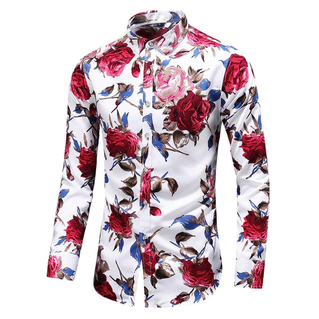 Floris - Heren Overhemd met Bloemenprint