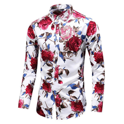 Floris - Heren Overhemd met Bloemenprint
