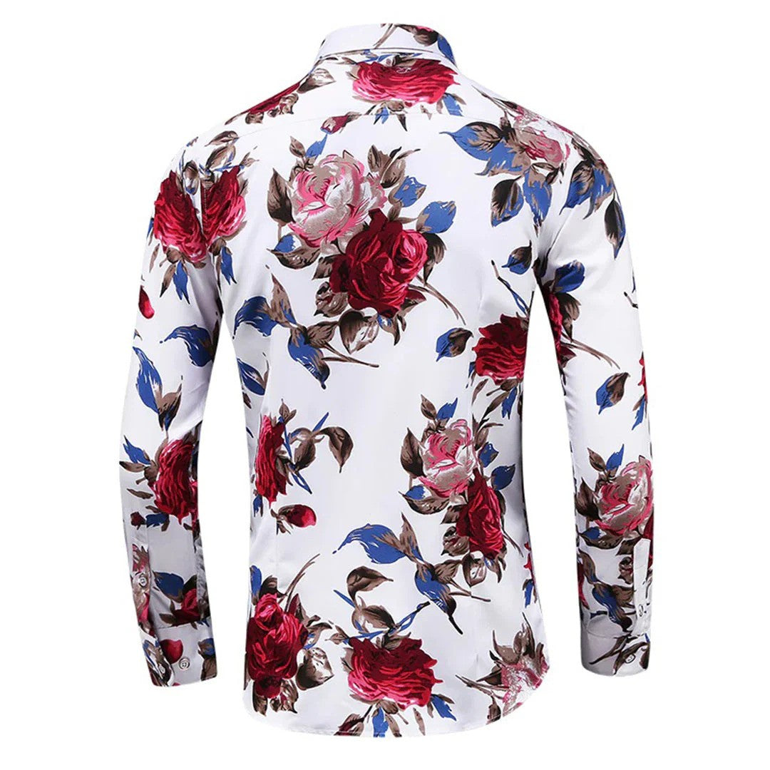 Floris - Heren Overhemd met Bloemenprint