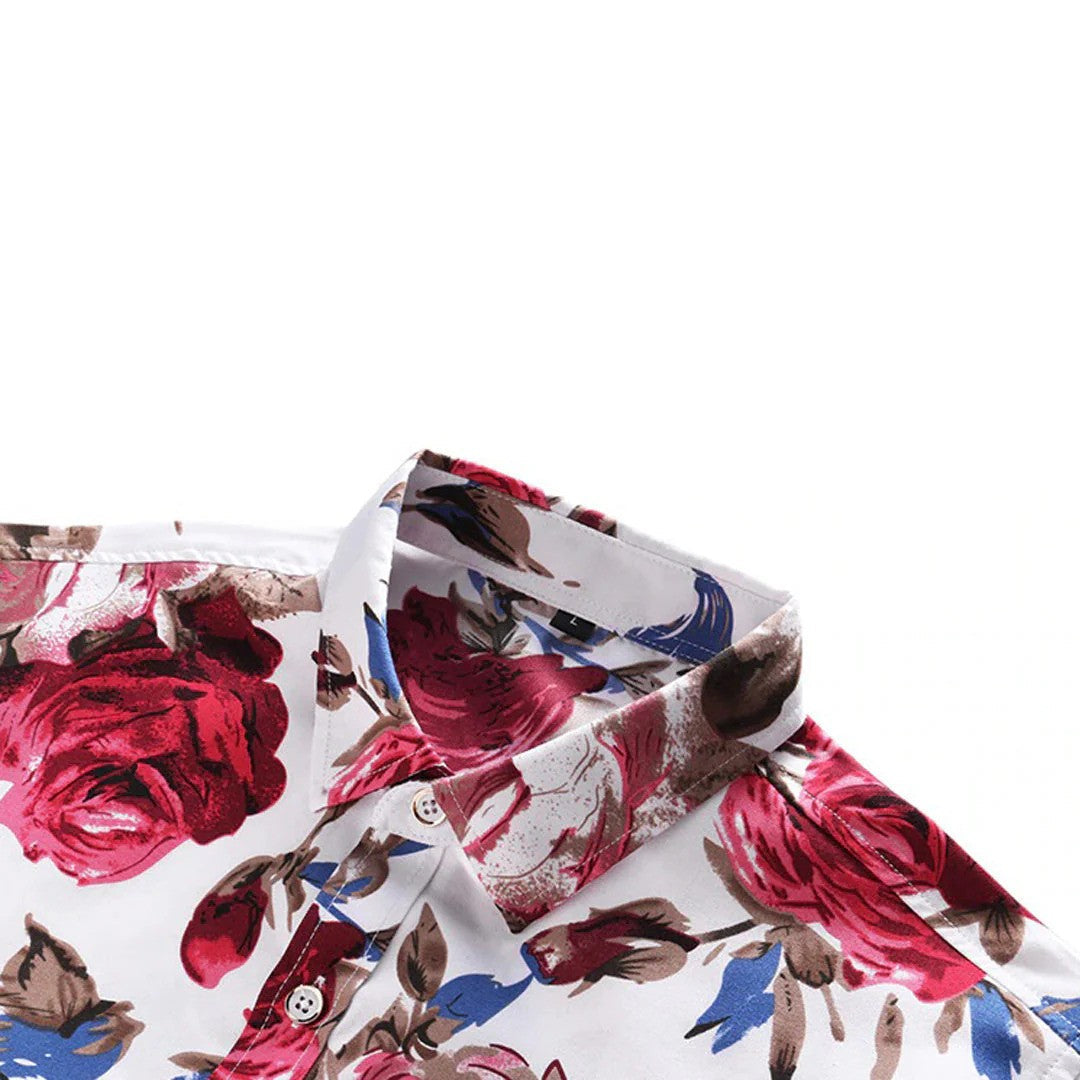 Floris - Heren Overhemd met Bloemenprint