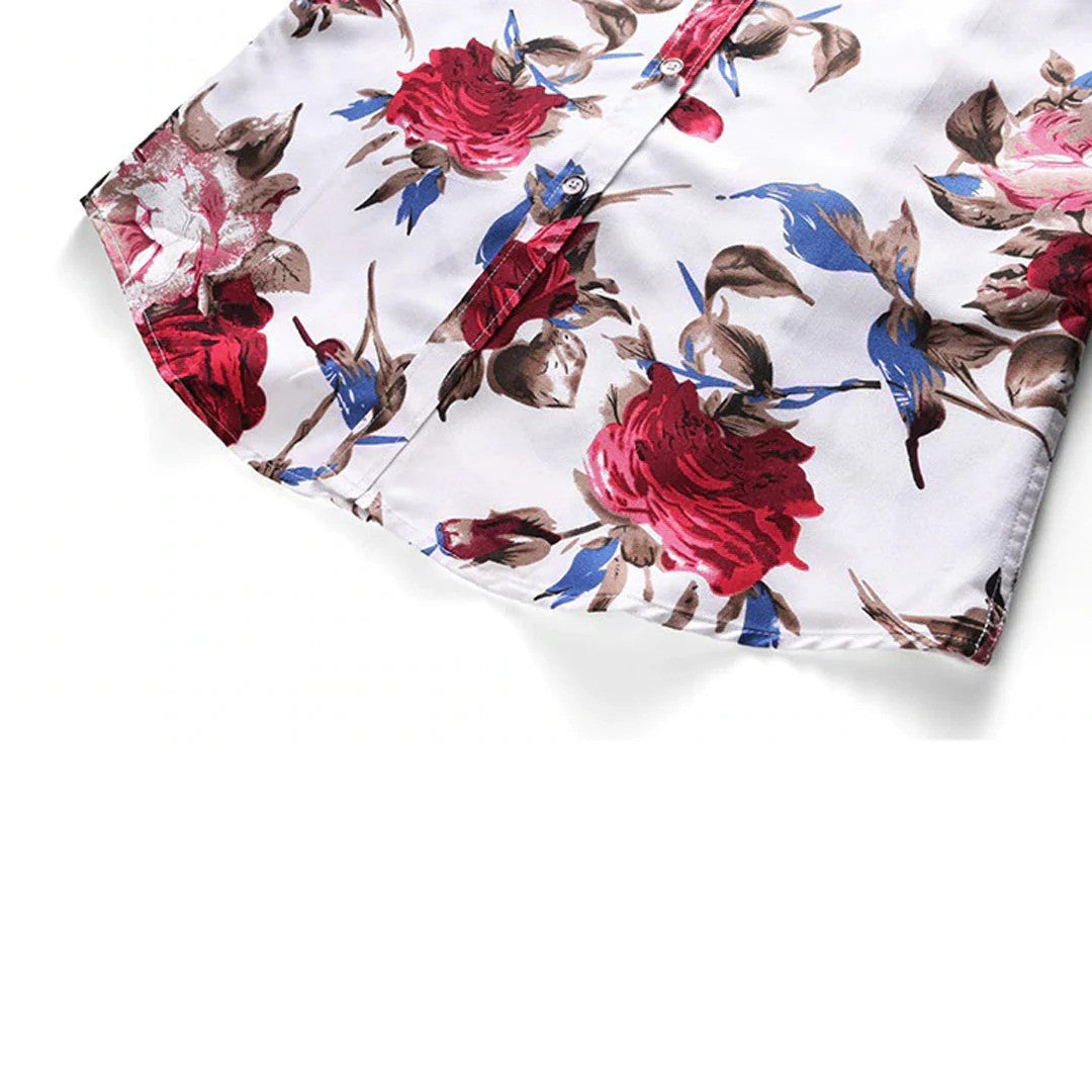 Floris - Heren Overhemd met Bloemenprint