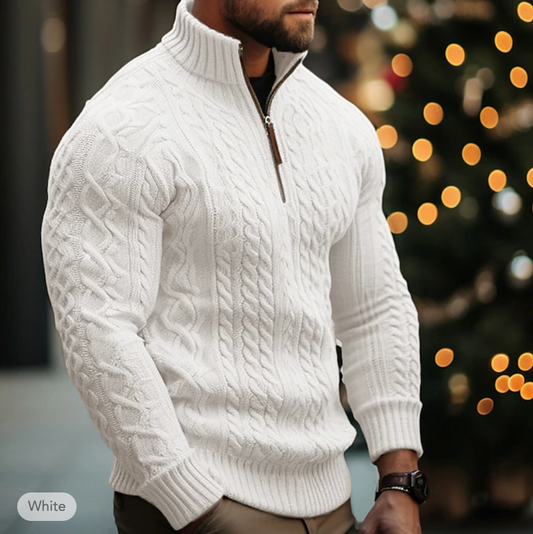 Leeuw | Modieuze sweater met ritssluiting voor heren